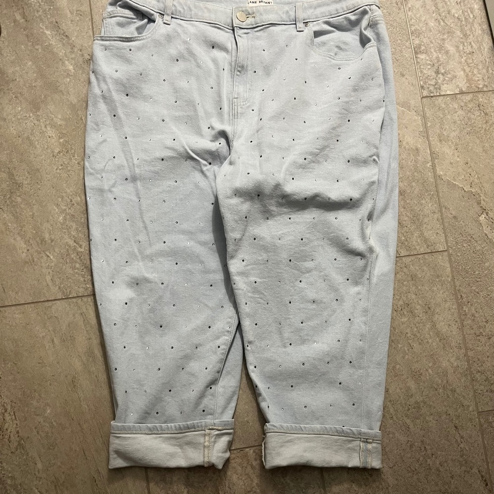 BOYFRIEND CAPRI SIZE 18 WITH SPARKLES (slightly wrinkled NWOT)